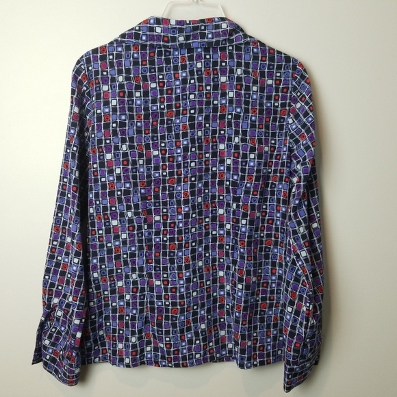 Notations Button Down Geometric Shirt Small - Picture 5 of 6